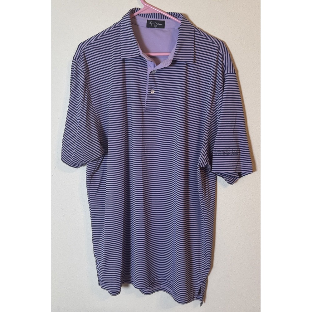 Byron Nelson Purple Striped Polo The Country Club At The Golden Nugget Large
